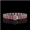 Image 1 : 16.97 ctw Tourmaline & Diamond Bracelet 14K White Gold - REF-236R4K
