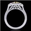 Image 3 : 1.05 ctw Intense Fancy Yellow Diamond Art Deco Ring 18k White Gold - REF-200W2H