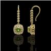 Image 2 : 4.5 ctw Tourmaline & Diamond Victorian Earrings 14K Yellow Gold - REF-172K8Y