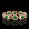 Image 2 : 44.77 ctw Jade & Diamond Victorian Bracelet 14K Rose Gold - REF-1184M2G
