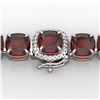 Image 1 : 35 ctw Garnet & Micro VS/SI Diamond Bracelet 14k White Gold - REF-134N2F
