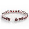 Image 3 : 35 ctw Garnet & Micro VS/SI Diamond Bracelet 14k White Gold - REF-134N2F