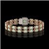 Image 3 : 14.41 ctw Opal & Diamond Bracelet 14K Rose Gold - REF-245W5H