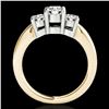 Image 2 : 2 ctw Certified Diamond 3 Stone Solitaire Set 10k Yellow Gold - REF-218X2A