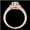 Image 2 : 1.4 ctw Certified Diamond Solitaire Halo Ring 10k Rose Gold - REF-190R9K