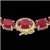 Image 1 : 92 ctw Ruby & VS/SI Diamond Eternity Micro Necklace 14k Yellow Gold - REF-527F3M