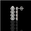 Image 2 : 3.84 ctw Oval Cut Diamond Micro Pave Earrings 18K White Gold - REF-334Y6X