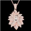 Image 2 : 3 ctw Micro Pave VS/SI Diamond Designer Necklace 14k Rose Gold - REF-429G5W