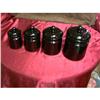 Image 1 : Set of  Black Porcelain Canisters w/Covers #1907111