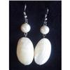 Image 1 : Huge Mother of Pearl Shell Earrings Dangle #1907588