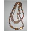 Image 1 : Art Deco Three Strand Black & Taupe Beaded #1907611