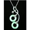 Image 1 : Unique Jade Circle Sterling Silver Pendant #1907651