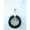 Image 1 : Black Onyx Lacework Sterling Silver Pendant #1907754