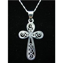 Lacework Cross Sterling Silver Pendant #1907833