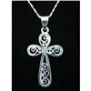Image 1 : Lacework Cross Sterling Silver Pendant #1907833