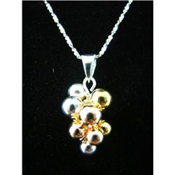 Bead Cluster w/Gold Sterling Silver Pendant #1907834