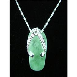 Jade Flip-Flop Sterling Silver Pendant #1907861