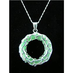 Jade Hoop Necklace Sterling Silver Pendant #1907869