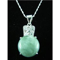 Jade & Topaz Sterling Silver Pendant #1907890