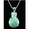 Image 1 : Jade & Topaz Sterling Silver Pendant #1907890
