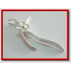 Flower & Ribbon Sterling Silver Pendant #1907891