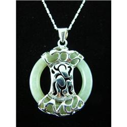 Jade Ring & Filagree Sterling Silver Pendant #1907893