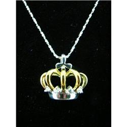 White Topaz Crown Sterling Silver Pendant #1907902