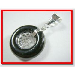 Onyx Chinese "Happiness" Pendant #1907906