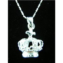 Lovely Crown Sterling Silver Pendant #1907912