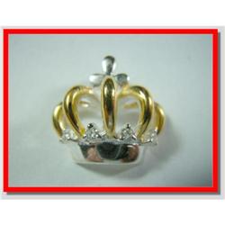 Crown & Topaz Sterling Silver Pendant #1907917