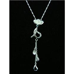 Silver Rose w/teardrops Sterling Silver Pendant#1907927