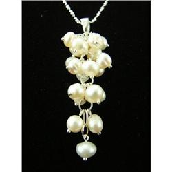 Fresh Pearl Cluster Sterling Silver Pendant #1907941