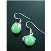 Image 1 : Jade Bead Dangle Sterling Silver  Earrings #1907947