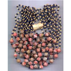 CZECH VINTAGE ART DECO GLASS "SHELLS" NECKLACE #1908119