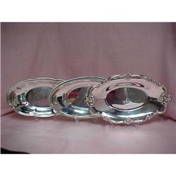 Silver Plate Oval Trays, Set of 3 #1908290