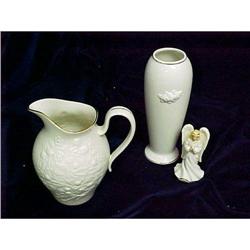 Set of 3 Lennox Angel, Pitcher & Vase White on #1908311