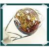 Image 1 : Lustrous Authentic Green Baltic Amber Sterling #1908737