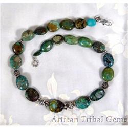 Turquoise STERLING Necklace~130 GRAMS #1908789