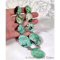 SHOWSTOPPER Turquoise Silver Necklace~120 GRAMS#1908790