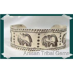 Elephant Hilltribe Silver Cuff ~47 GRAMS #1908793