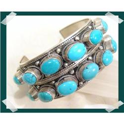 Massive 177 GRAMS Turquoise Sterling Cuff #1908898