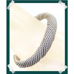 Handcrafted WOVEN THAI Silver Cuff #1908901