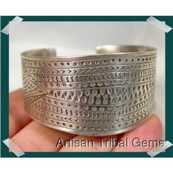 PHENOMENAL Karen Tribal Artisan Silver Cuff #1908902