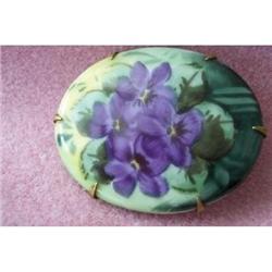 Handpainted Porcelain (Limoges?)  Brooch -#1909032