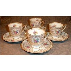 Royal BAYREUTH Demitasse 4 CUPS+SAUCERS -4 Sets#1909127