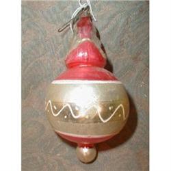 DOUBLE Santa CHRISTMAS Ornament Glass ANTIQUE #1909154