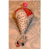 Image 1 : BEADED Pin CUSHION Glass BEADS Velvet ANTIQUE #1909206