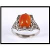 Image 1 : Bold 14K Filigree Chalcedony Ring #1909287