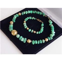 Turquoise Choker and Bracelet Set #1909401