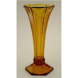 Val St. Lambert Amber Glass Vase #1909414